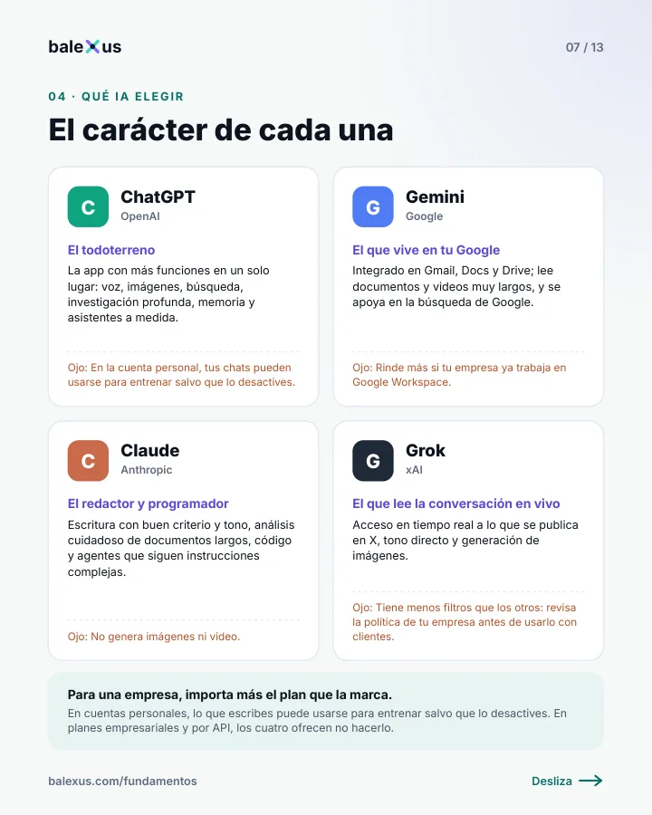 Lámina 7: El carácter de cada una