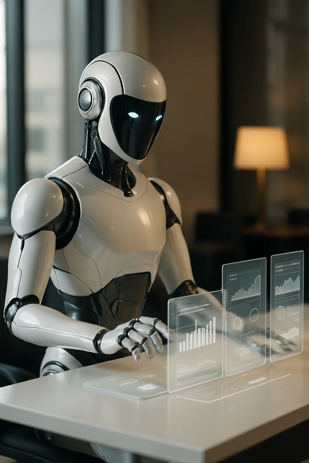 Robot asistente de Balexus junto a una persona construyendo con IA en vivo